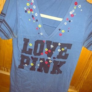 PINK Football T Shirt